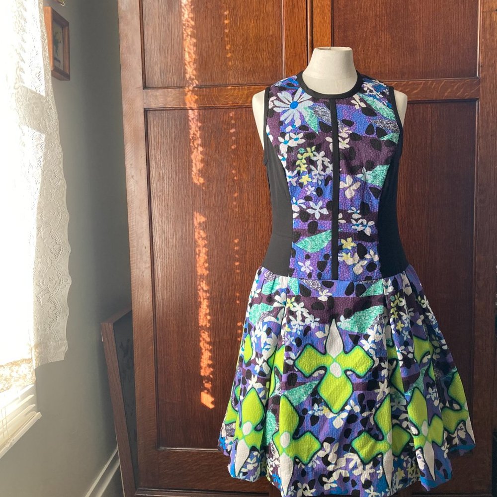Vintage Inspired Pop Flower Tulle Skirt Dress, M